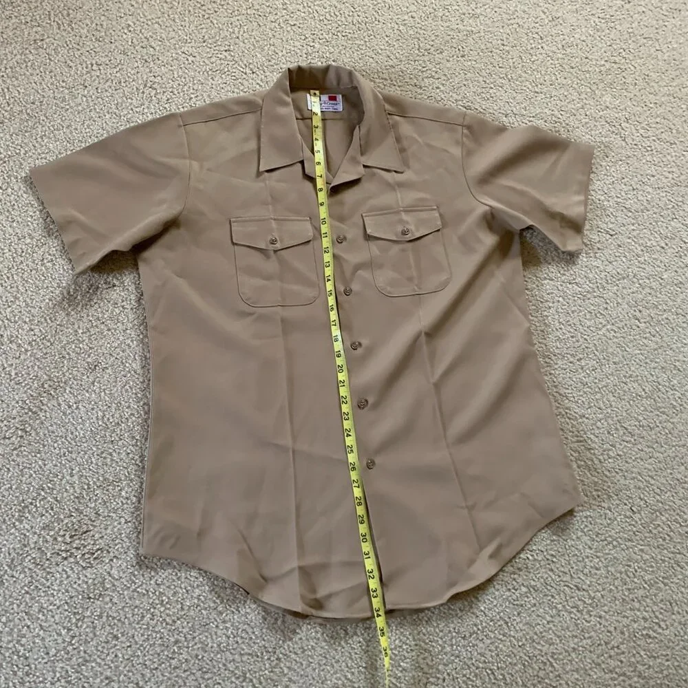 Khaki Uniform XL Shirt. Y2K US Navy Uniform. Brand: Flying Cross. - Picture 4 of 9